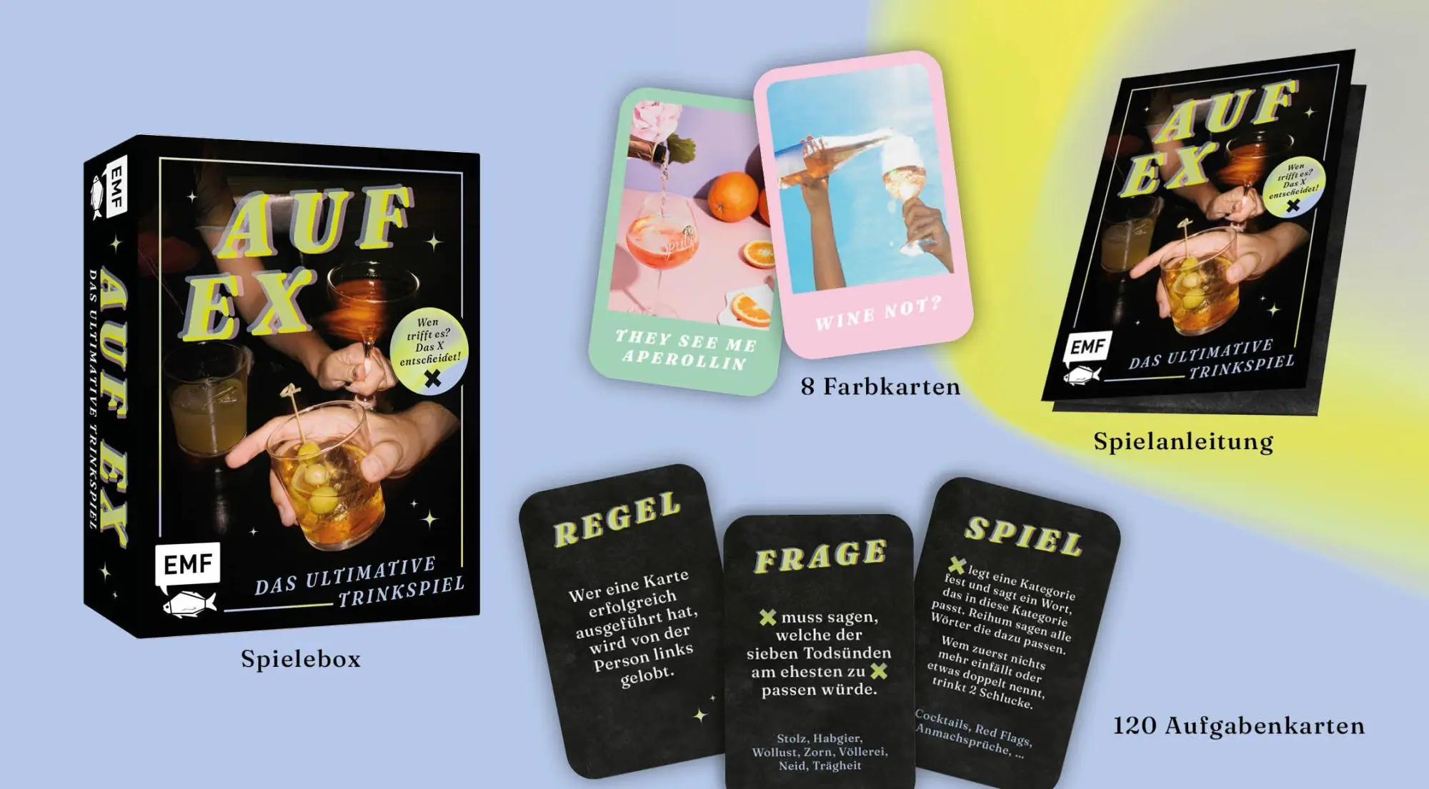 Bild: 4260478344518 | Kartenspiel: Auf eX - Das ultimative Trinkspiel | Spiel | 128 S.