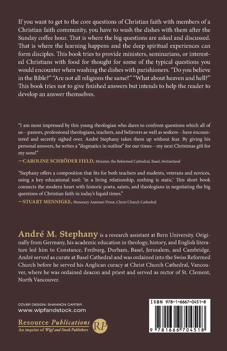 Rückseite: 9781666704518 | My Dishwasher Theology | André M. Stephany | Taschenbuch | Englisch
