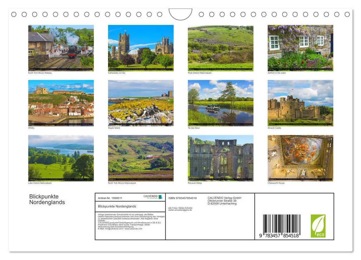 Bild: 9783457854518 | Blickpunkte Nordenglands (Wandkalender 2026 DIN A4 quer), CALVENDO...
