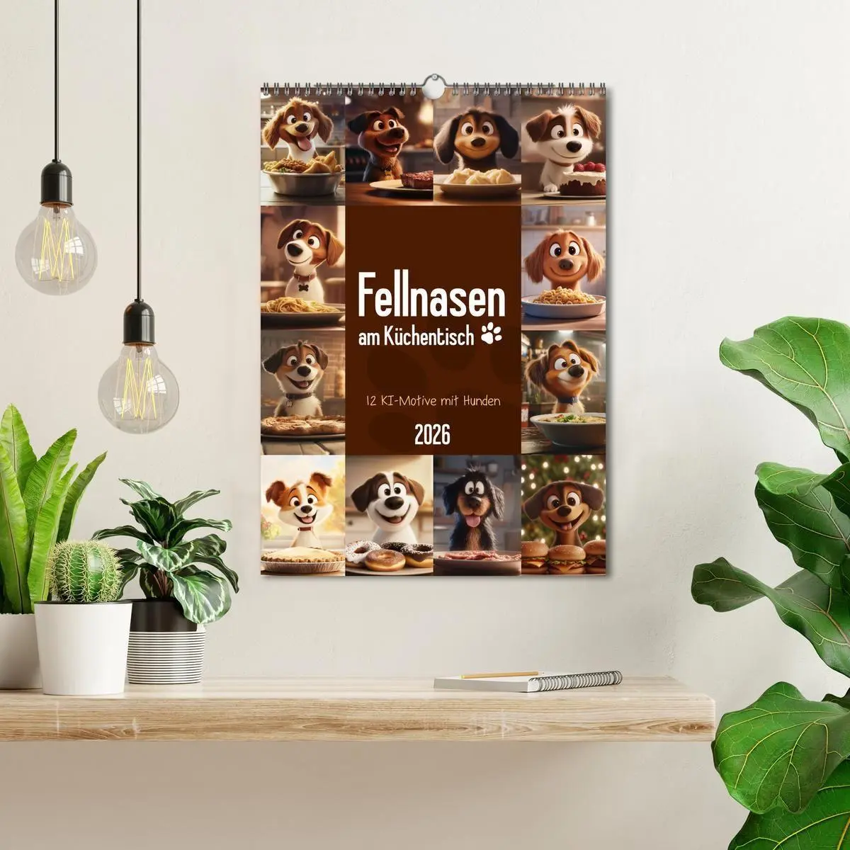 Bild: 9783516704518 | Fellnasen am Küchentisch - 12 KI-Motive mit Hunden (Wandkalender...