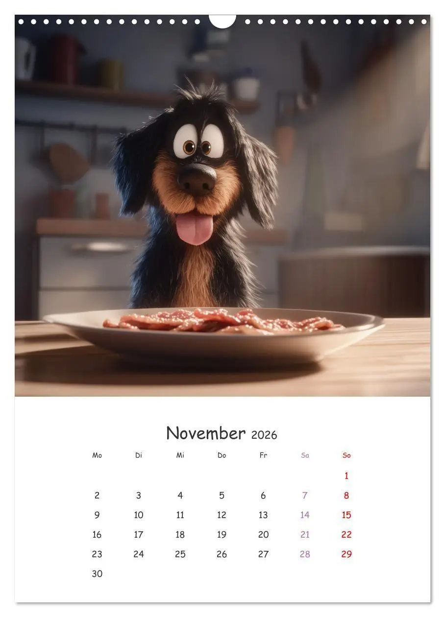 Bild: 9783516704518 | Fellnasen am Küchentisch - 12 KI-Motive mit Hunden (Wandkalender...