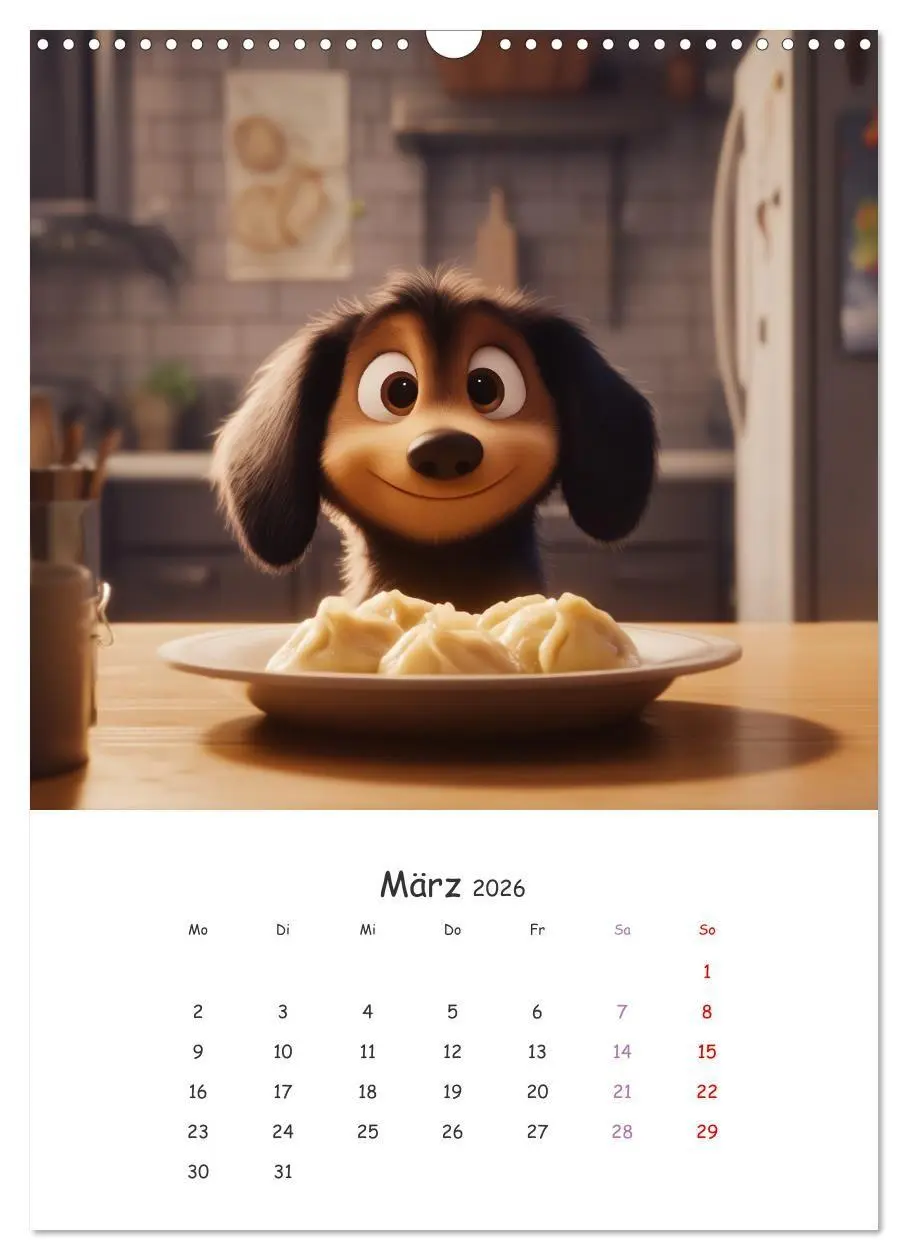 Bild: 9783516704518 | Fellnasen am Küchentisch - 12 KI-Motive mit Hunden (Wandkalender...