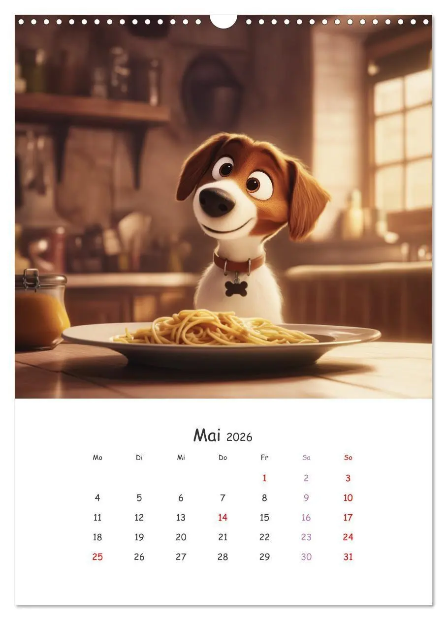 Bild: 9783516704518 | Fellnasen am Küchentisch - 12 KI-Motive mit Hunden (Wandkalender...