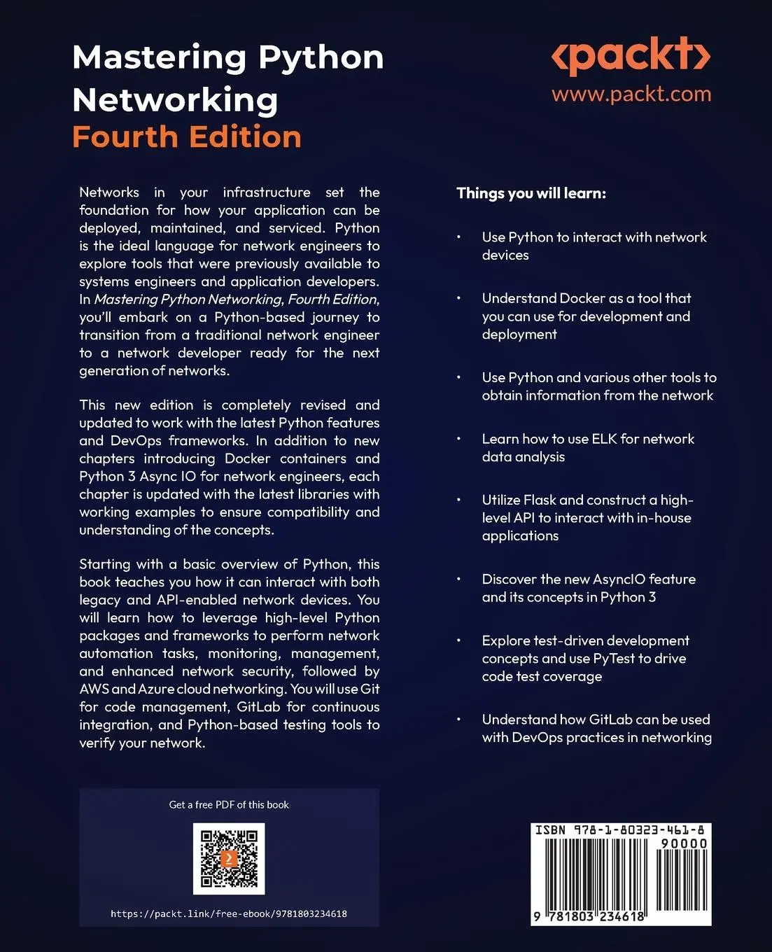 Rückseite: 9781803234618 | Mastering Python Networking - Fourth Edition | Eric Chou | Taschenbuch