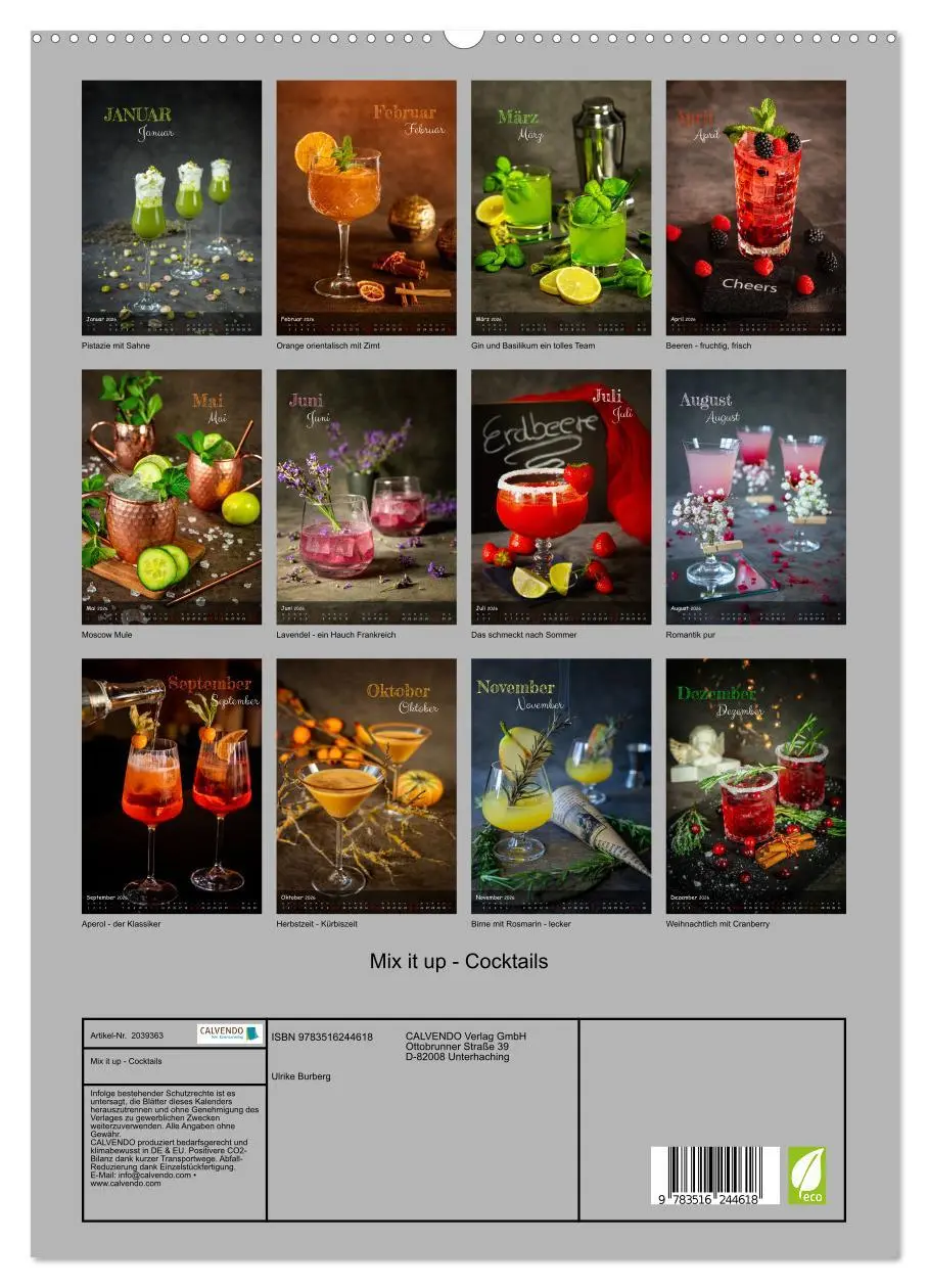 Bild: 9783516244618 | Mix it up - Cocktails (hochwertiger Premium Wandkalender 2026 DIN...