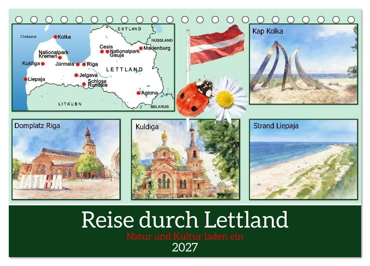 Cover: 9783516794618 | Reise durch Lettland (Tischkalender 2027 DIN A5 quer), CALVENDO...