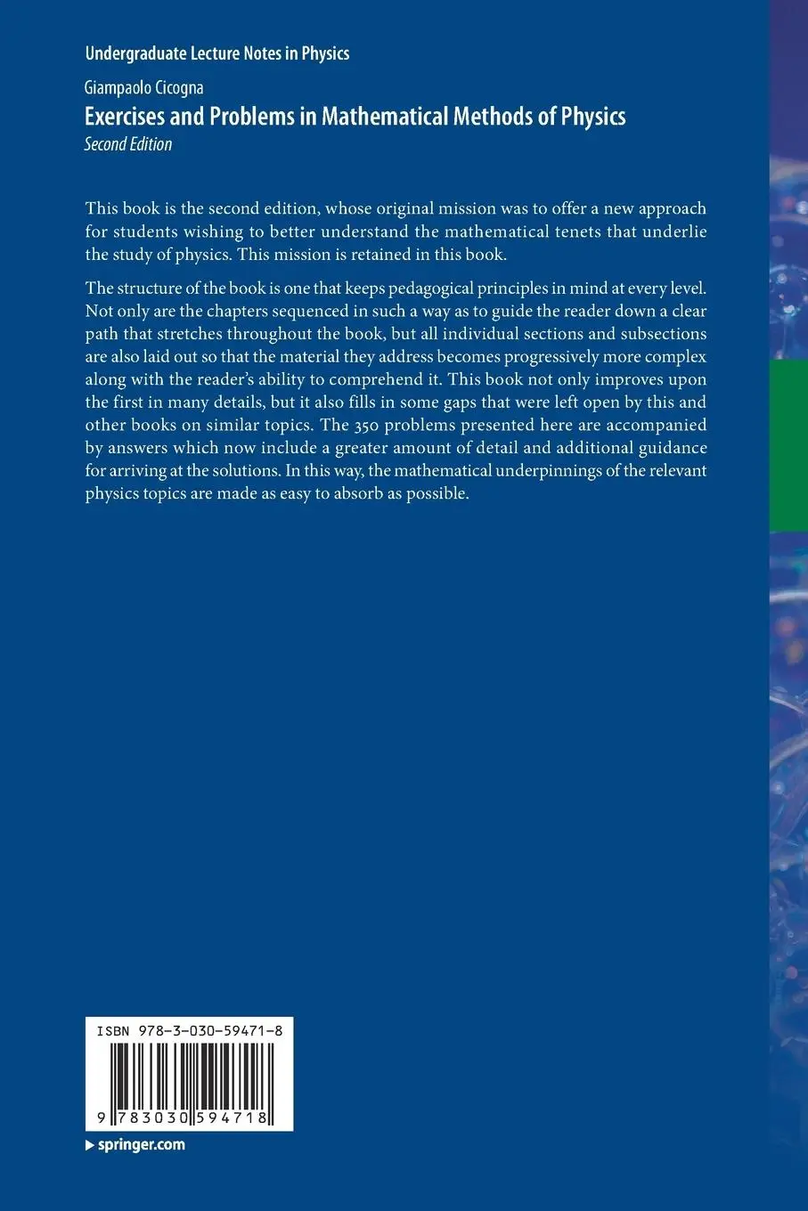 Rückseite: 9783030594718 | Exercises and Problems in Mathematical Methods of Physics | Cicogna