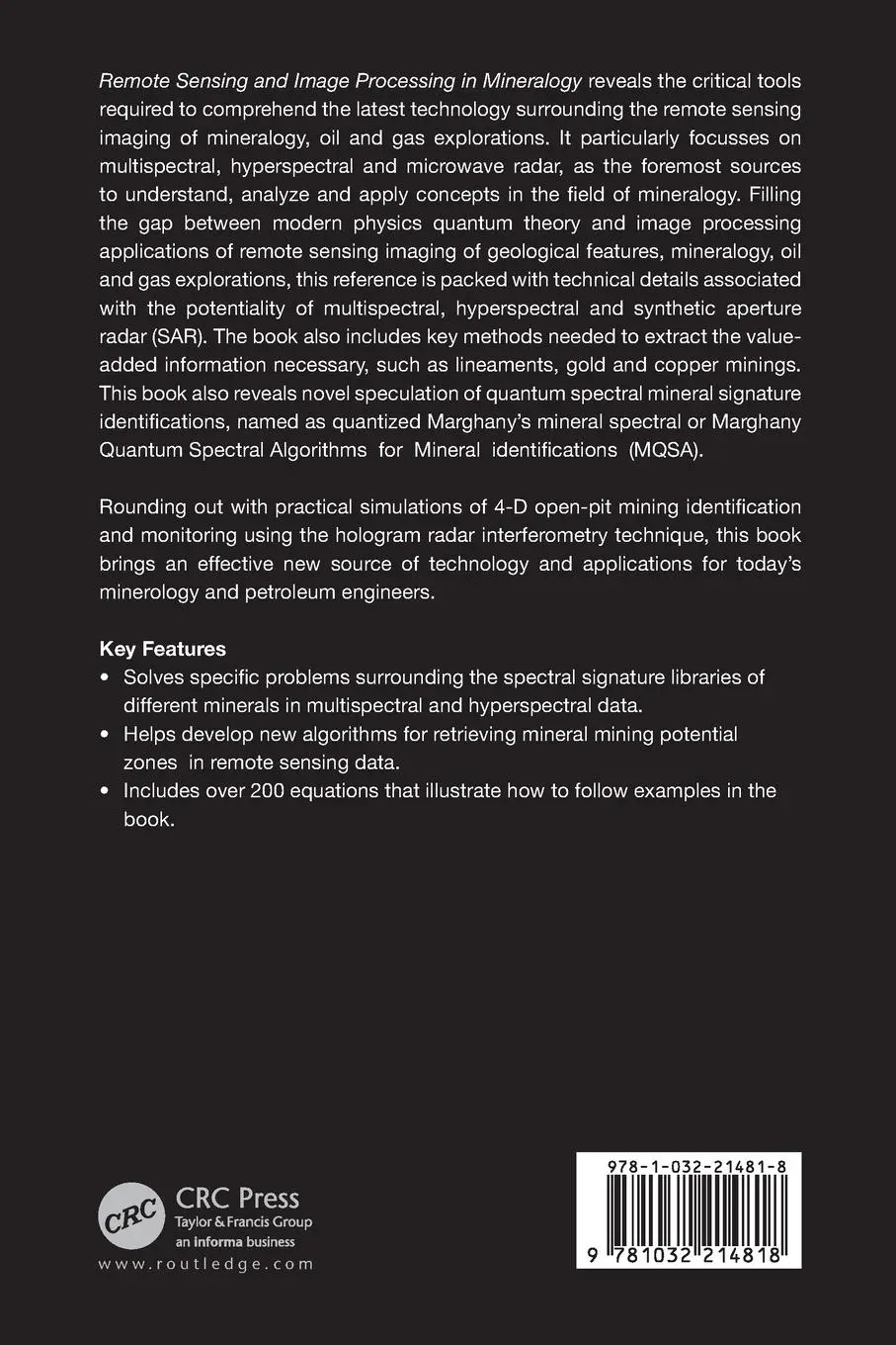 Rückseite: 9781032214818 | Remote Sensing and Image Processing in Mineralogy | Maged Marghany