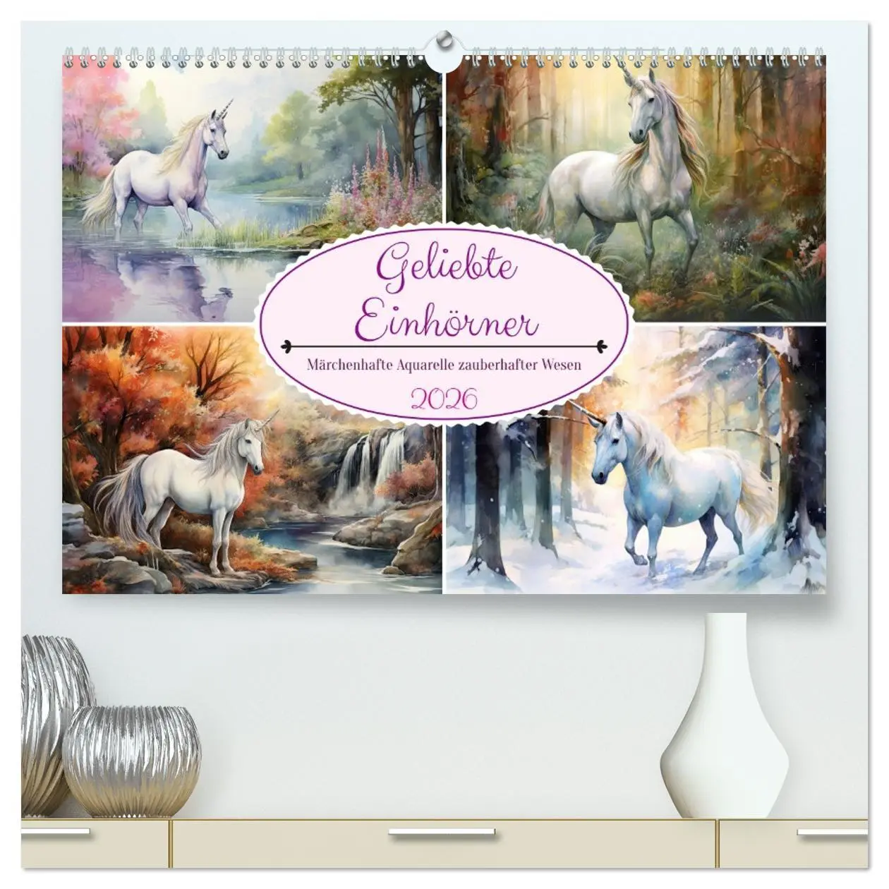 Cover: 9783457514818 | Geliebte Einhörner (hochwertiger Premium Wandkalender 2026 DIN A2...