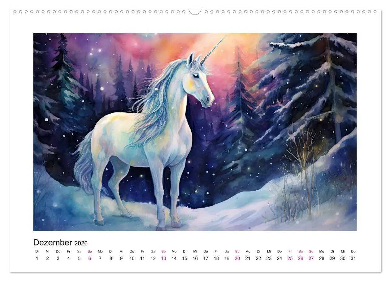 Bild: 9783457514818 | Geliebte Einhörner (hochwertiger Premium Wandkalender 2026 DIN A2...