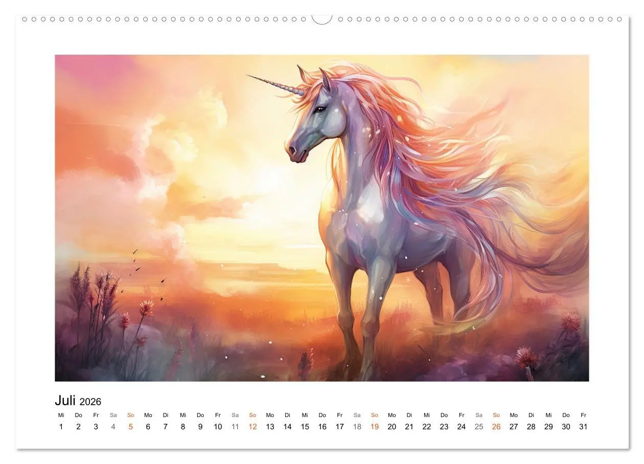 Bild: 9783457514818 | Geliebte Einhörner (hochwertiger Premium Wandkalender 2026 DIN A2...