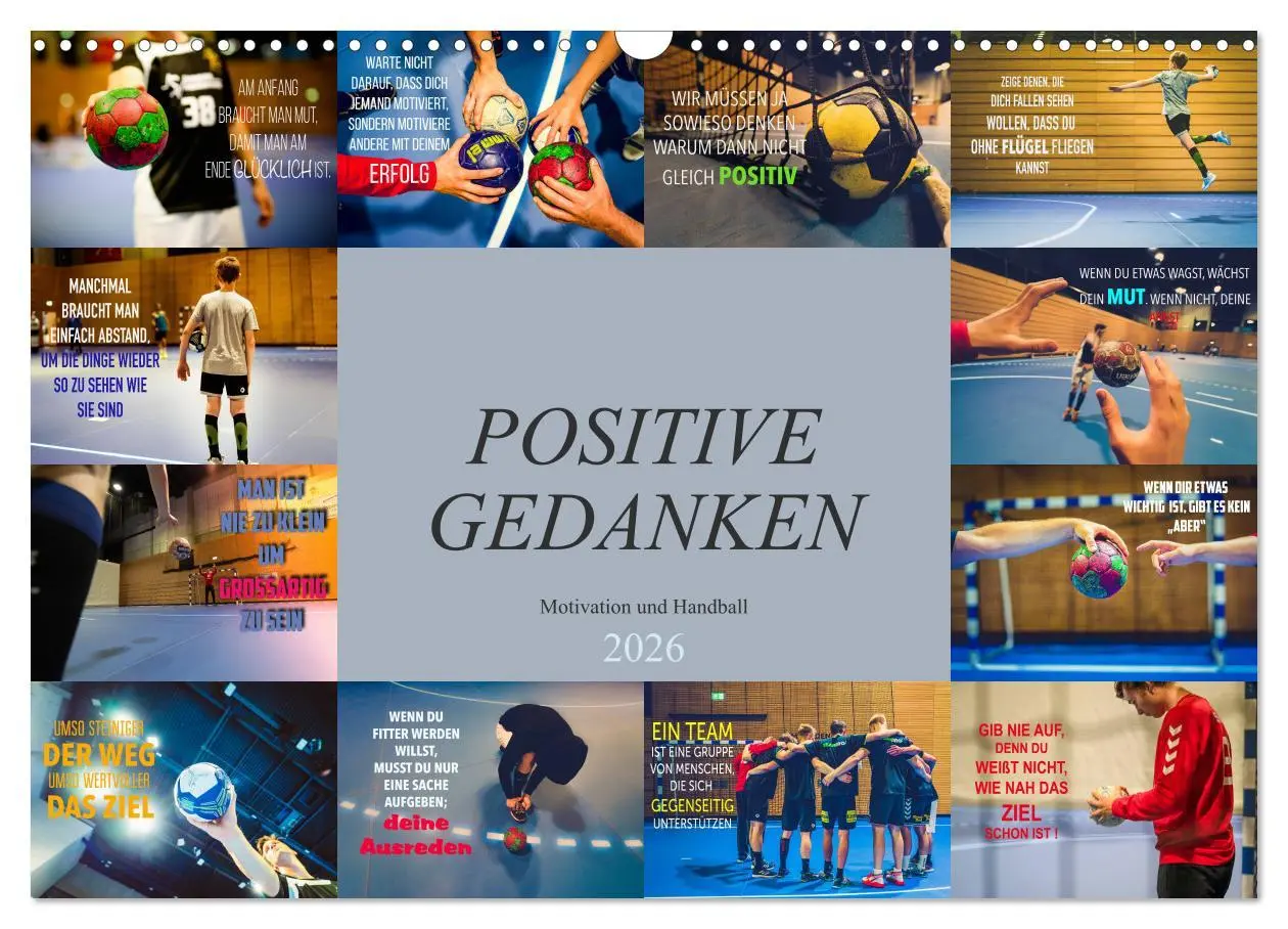 Cover: 9783457684818 | Positive Gedanken - Motivation und Handball (Wandkalender 2026 DIN...
