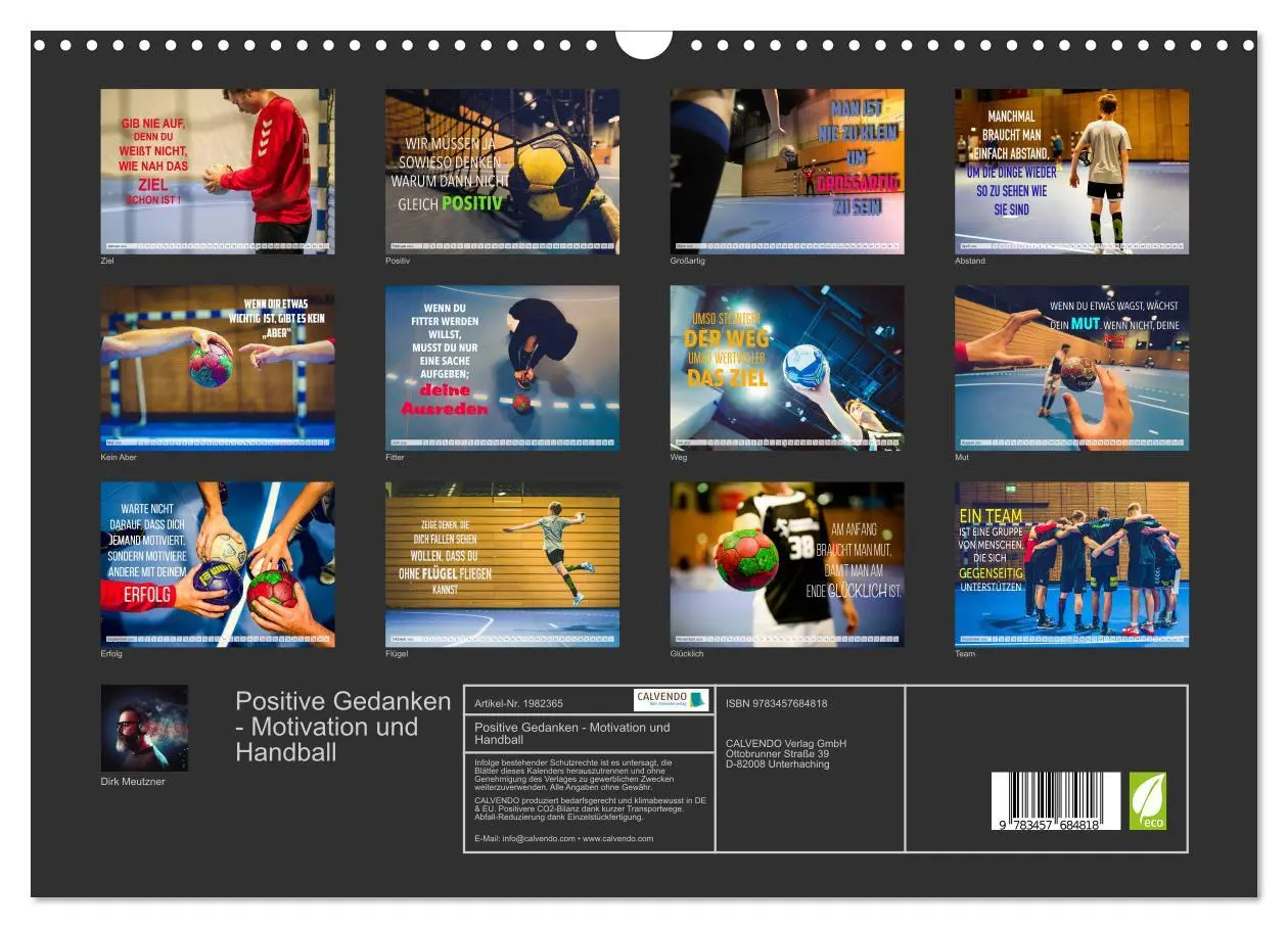 Bild: 9783457684818 | Positive Gedanken - Motivation und Handball (Wandkalender 2026 DIN...