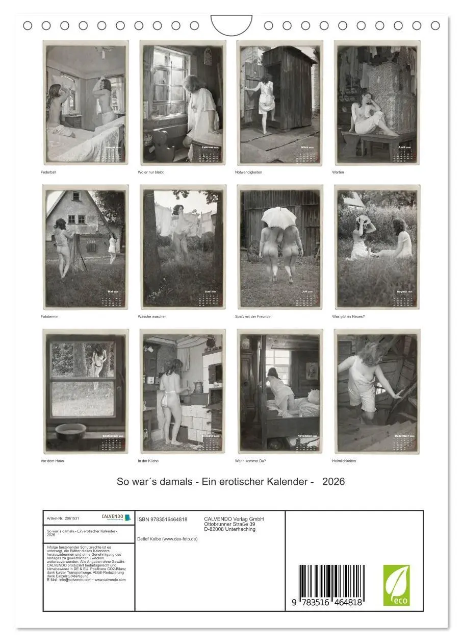Bild: 9783516464818 | So war´s damals - Ein erotischer Kalender - 2026 (Wandkalender 2026...