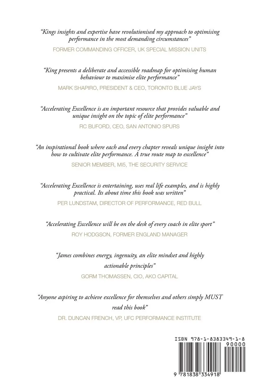 Rückseite: 9781838334918 | Accelerating Excellence | The Principles that Drive Elite Performance