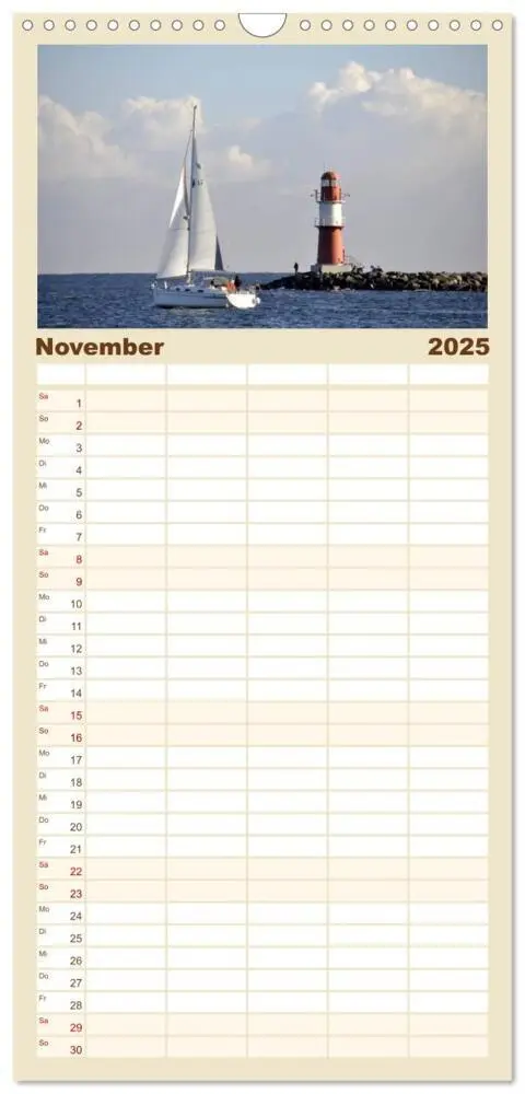 Bild: 9783457124918 | Familienplaner 2025 - Die Ostsee mit 5 Spalten (Wandkalender, 21 x...