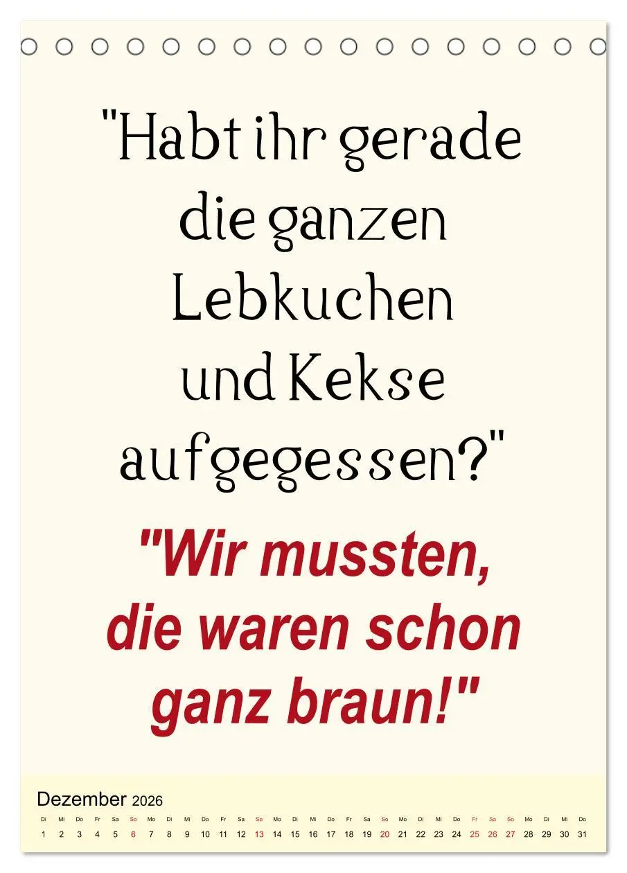 Bild: 9783516384918 | Sprüche-Kalender. Lustiges für die Familie! (Tischkalender 2026 DIN...