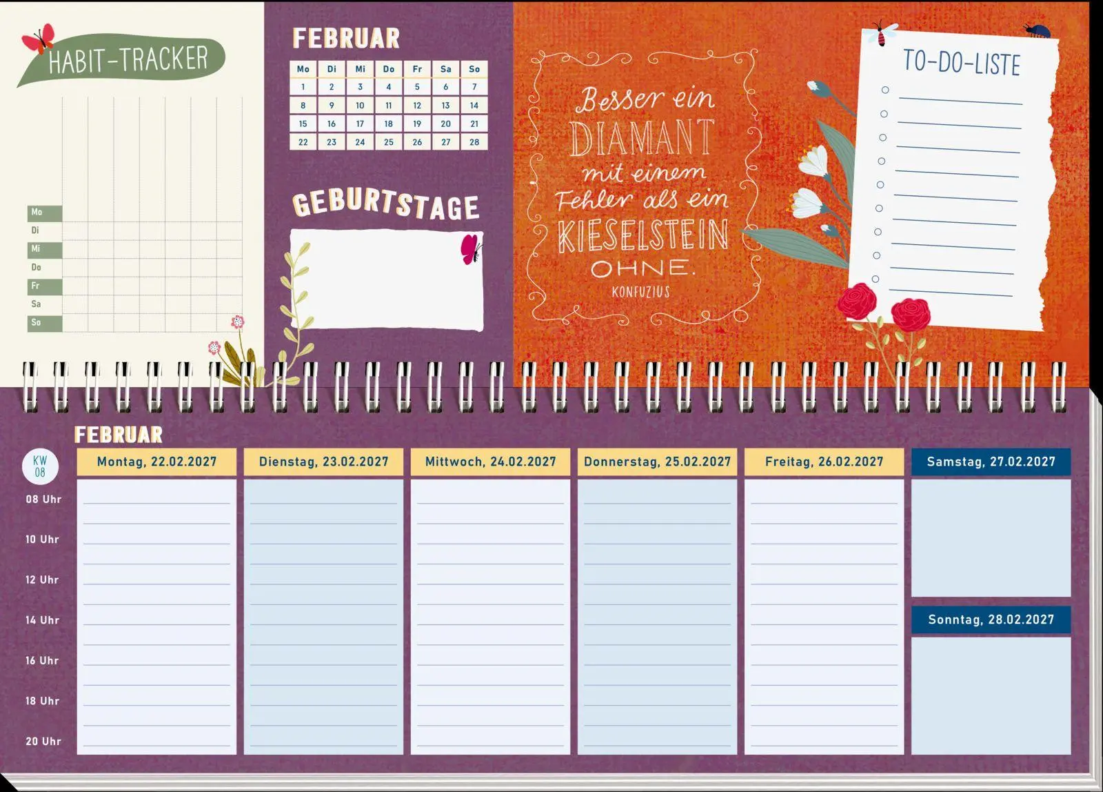 Bild: 4036442015018 | Tischkalender 2027 quer: Lebe wild und voller Wunder | Groh Verlag