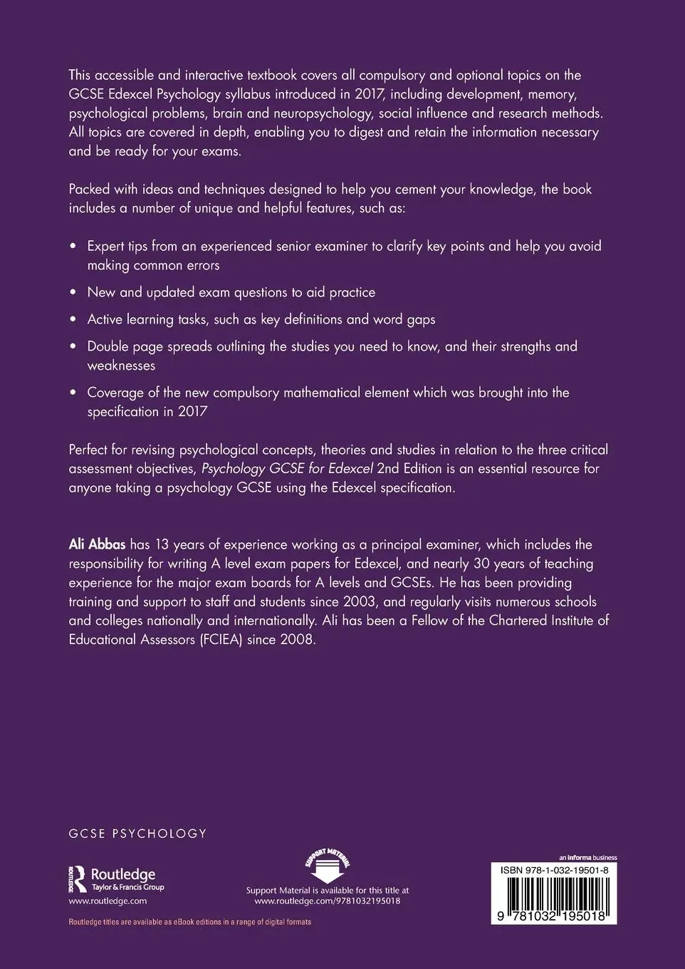 Rückseite: 9781032195018 | Psychology GCSE for Edexcel | Revise and Supplement | Ali Abbas | Buch