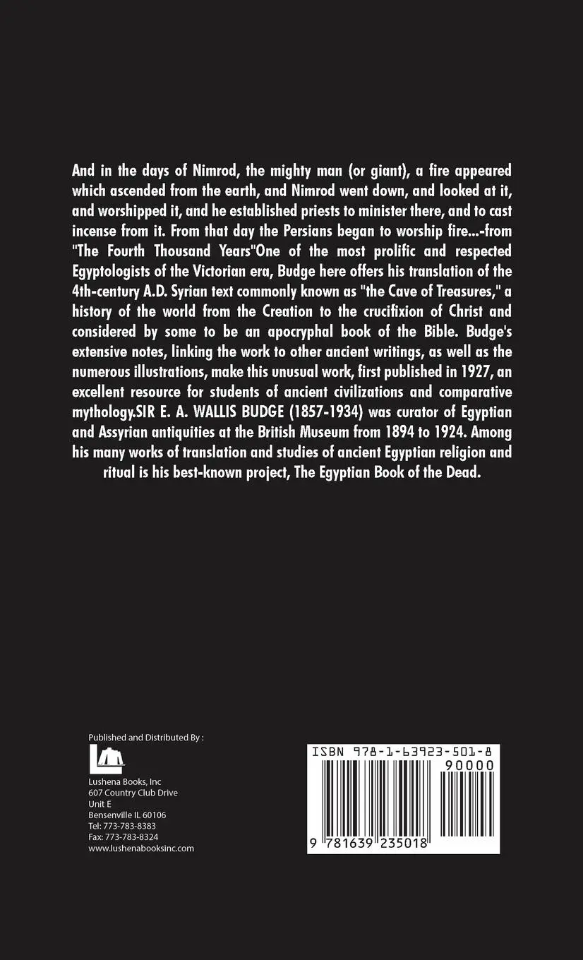 Rückseite: 9781639235018 | The Book of The Cave Of Treasures | E. A. Wallis Budge | Buch | 2023