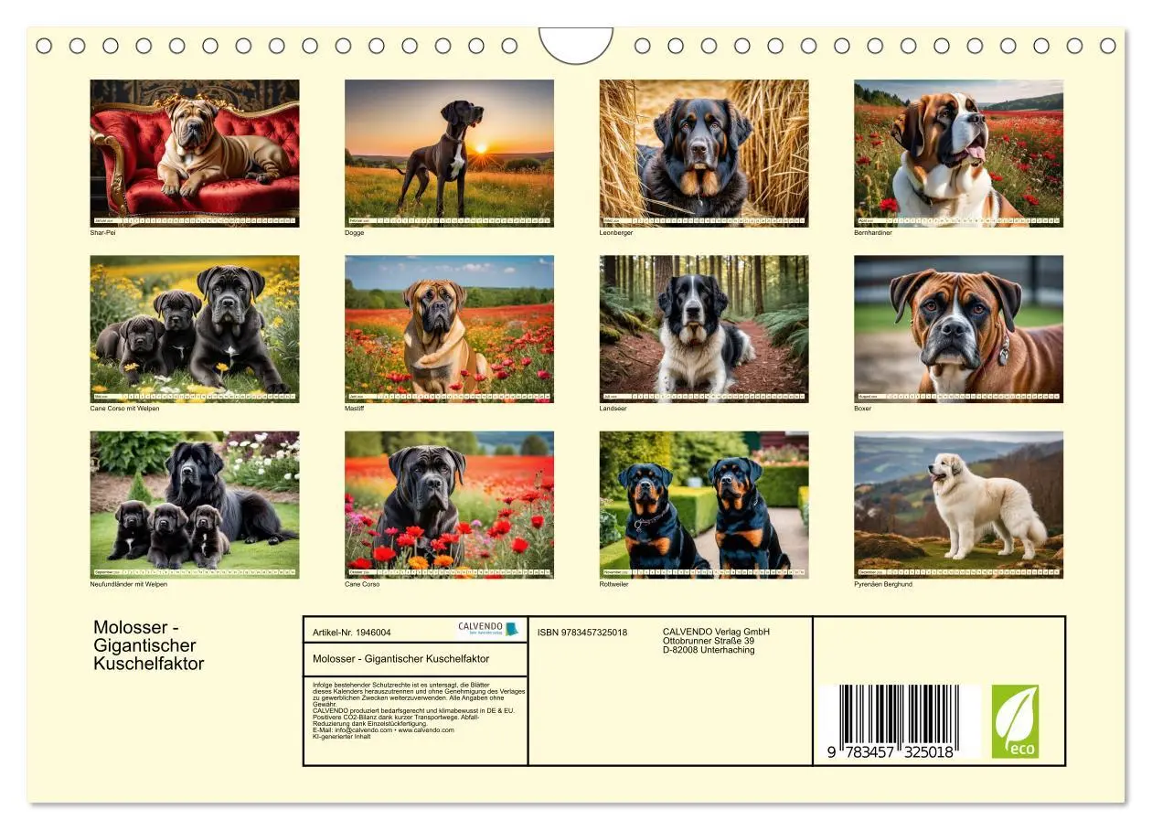 Bild: 9783457325018 | Molosser - Gigantischer Kuschelfaktor (Wandkalender 2026 DIN A4...
