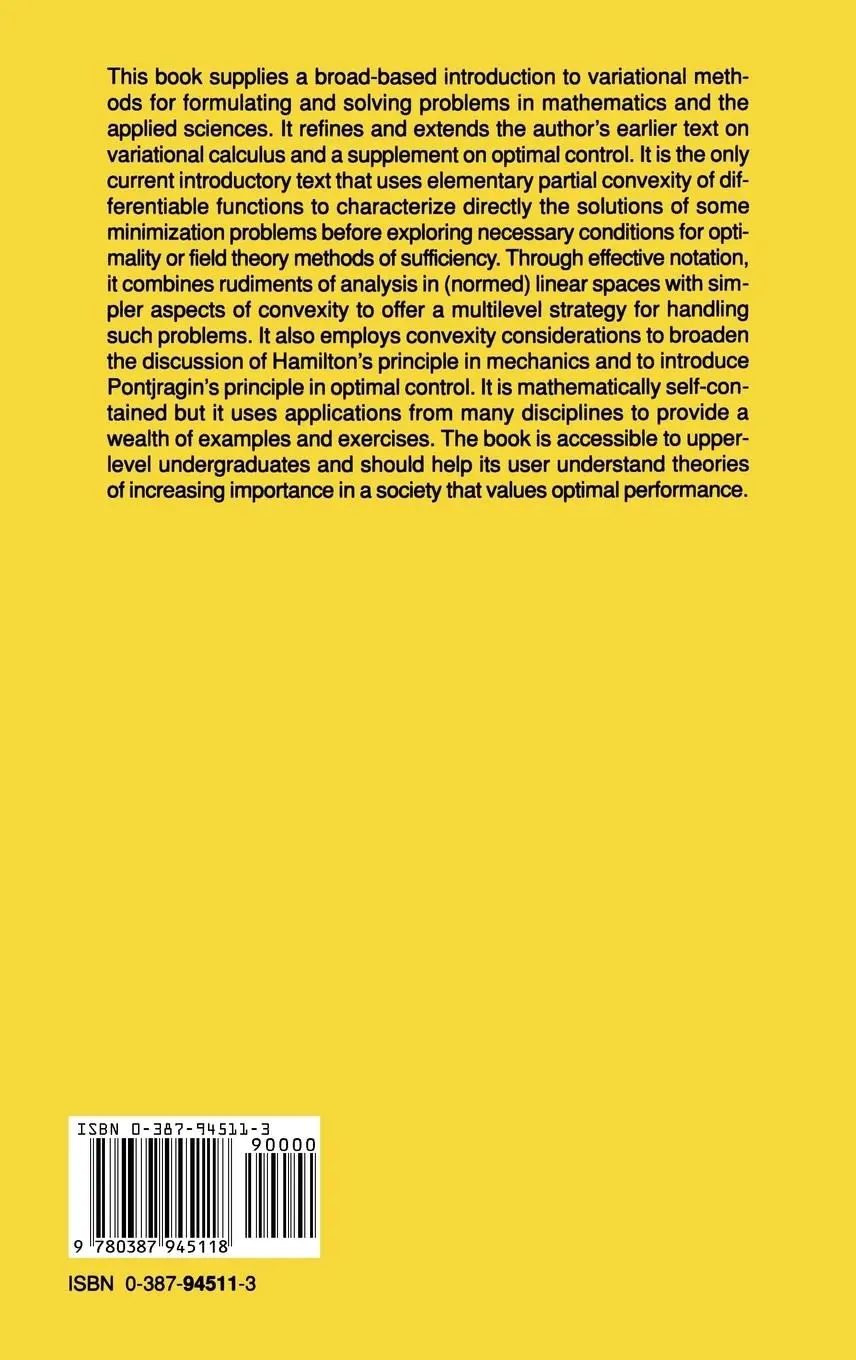 Rückseite: 9780387945118 | Variational Calculus and Optimal Control | John L. Troutman | Buch