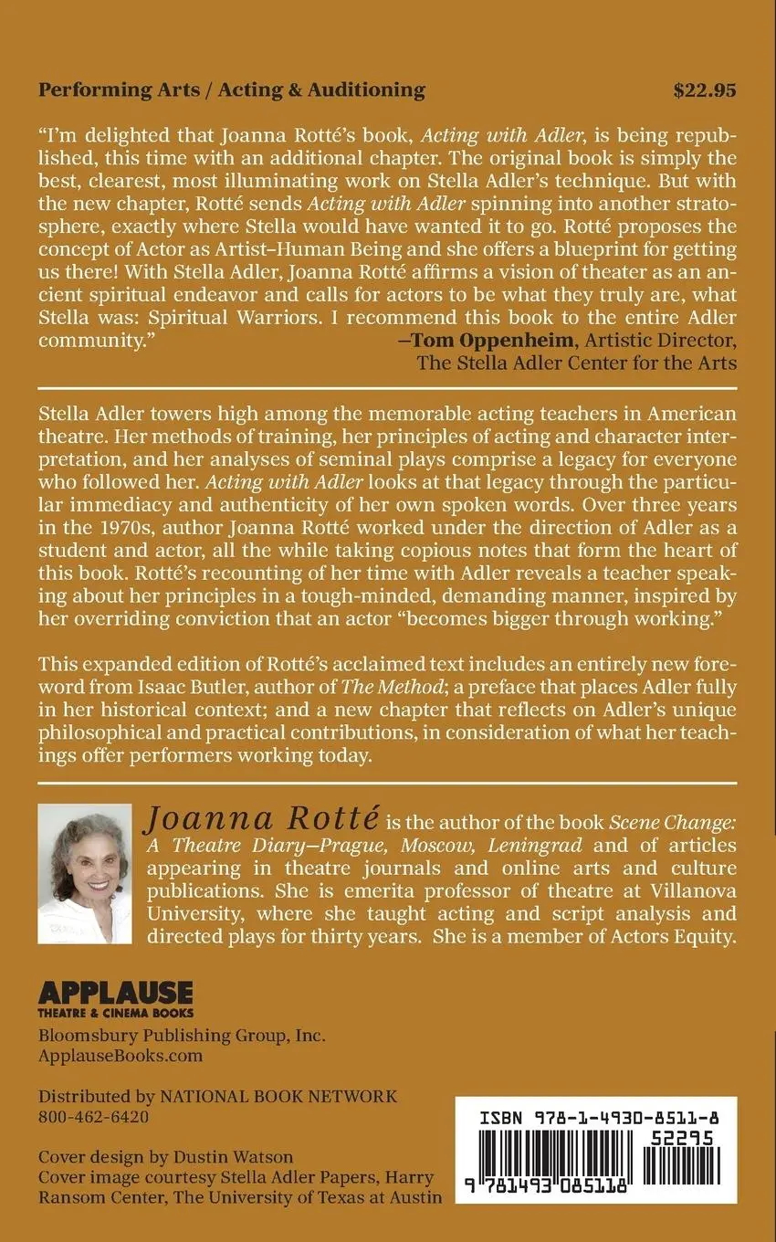 Rückseite: 9781493085118 | Acting with Adler | Joanna Rotte | Taschenbuch | Englisch | 2024