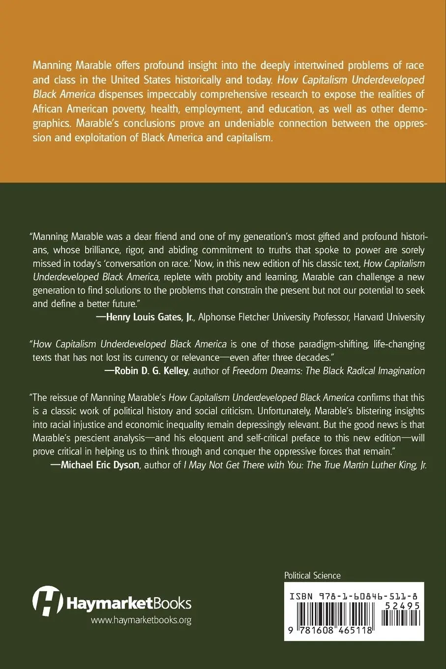 Rückseite: 9781608465118 | How Capitalism Underdeveloped Black America | Manning Marable | Buch