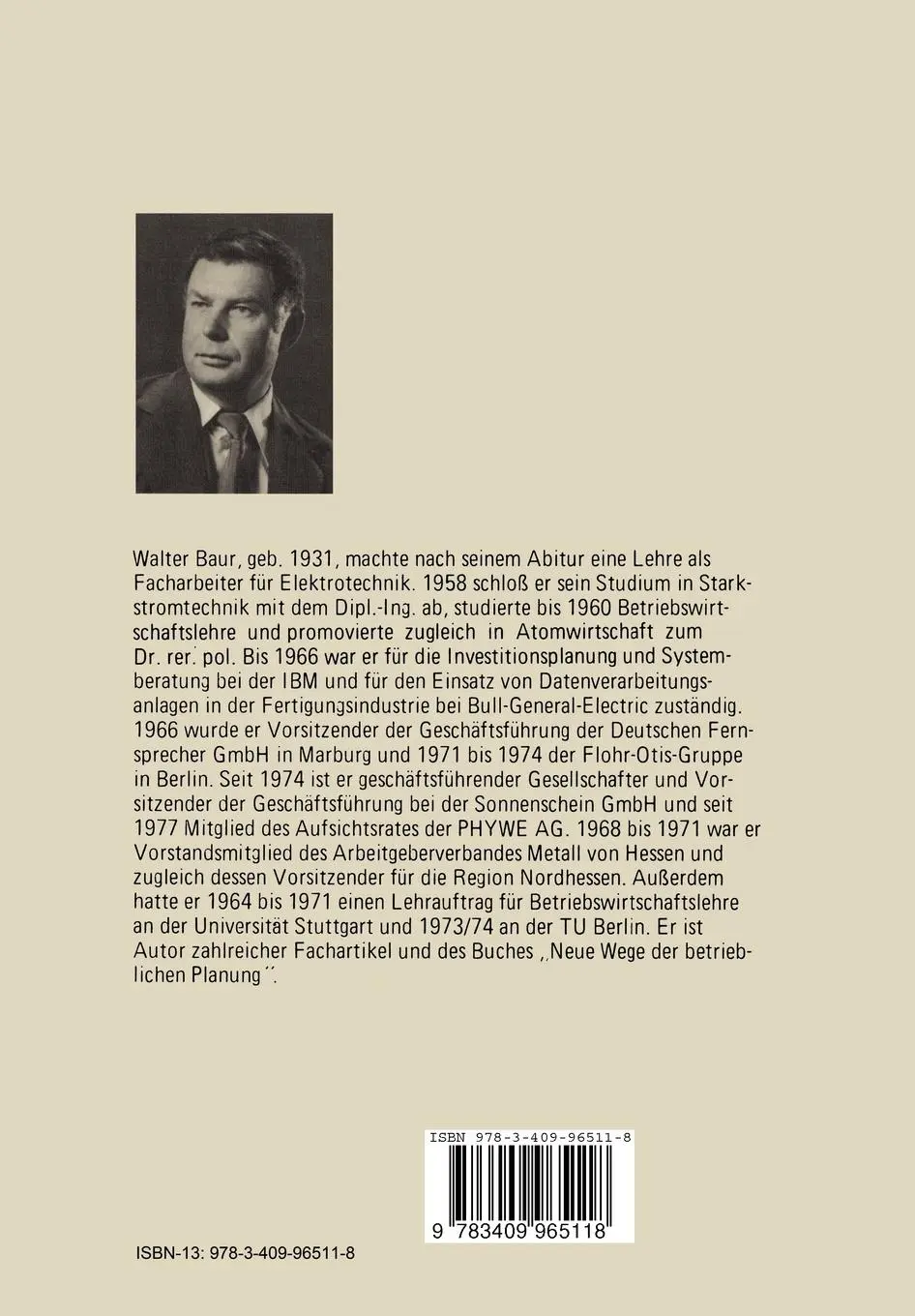 Rückseite: 9783409965118 | Sanierungen | Wege aus Unternehmenskrisen | Walter Baur | Taschenbuch