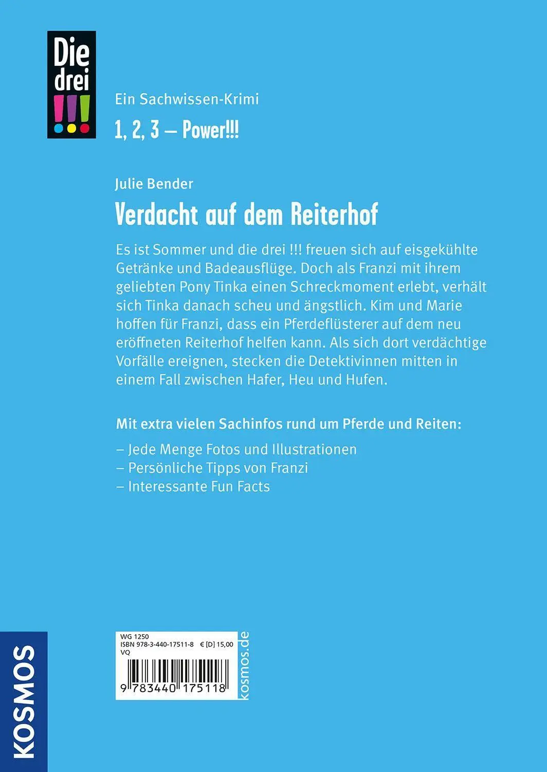 Bild: 9783440175118 | Die drei !!!, Verdacht auf dem Reiterhof | Julie Bender | Buch | 2023