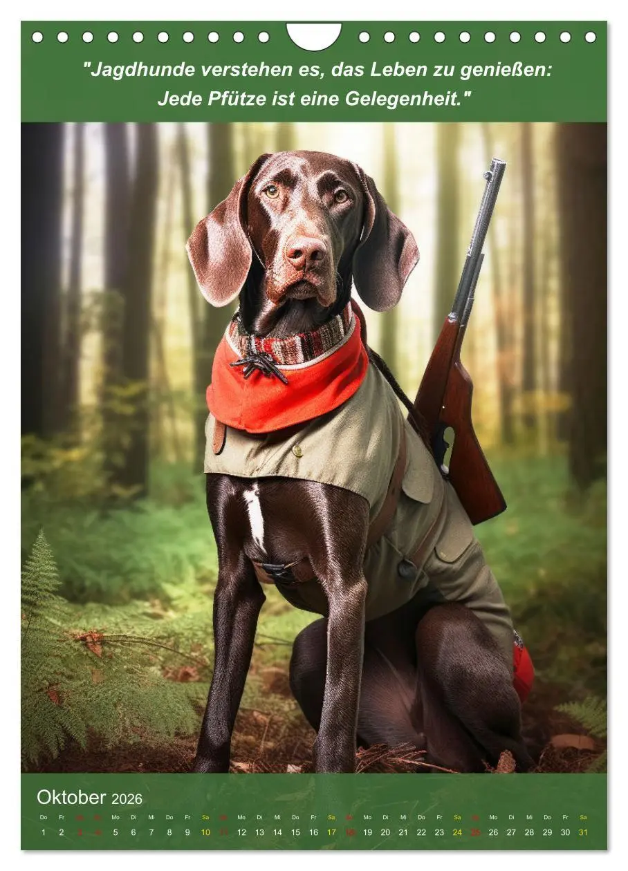 Bild: 9783516265118 | Lustige Jagdhunde mit Jägerlatein (Wandkalender 2026 DIN A4 hoch),...