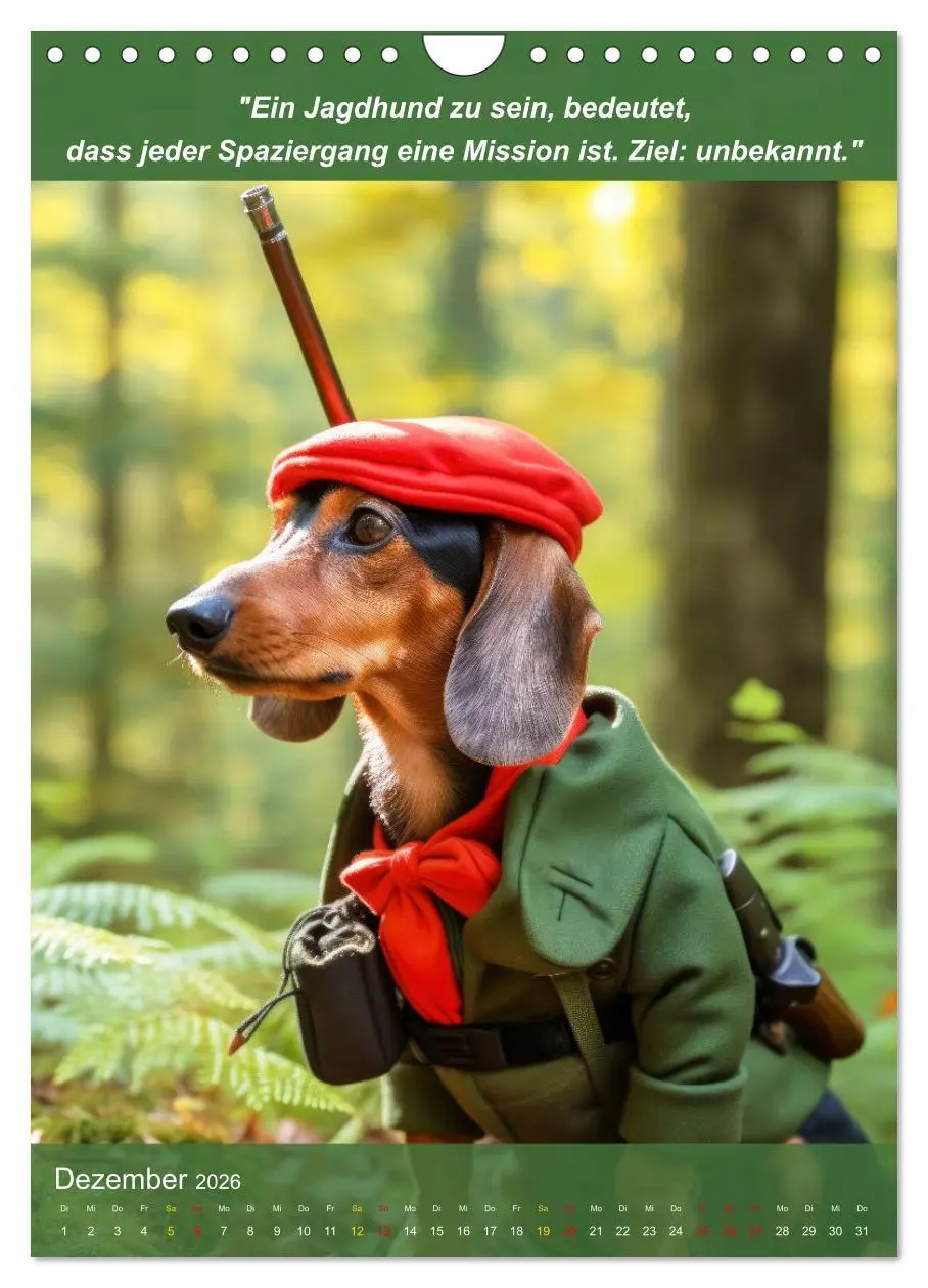 Bild: 9783516265118 | Lustige Jagdhunde mit Jägerlatein (Wandkalender 2026 DIN A4 hoch),...