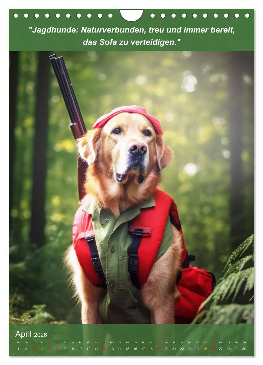 Bild: 9783516265118 | Lustige Jagdhunde mit Jägerlatein (Wandkalender 2026 DIN A4 hoch),...