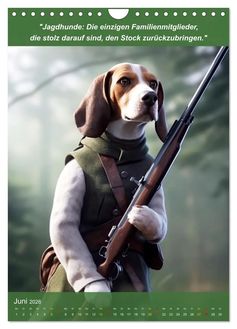 Bild: 9783516265118 | Lustige Jagdhunde mit Jägerlatein (Wandkalender 2026 DIN A4 hoch),...