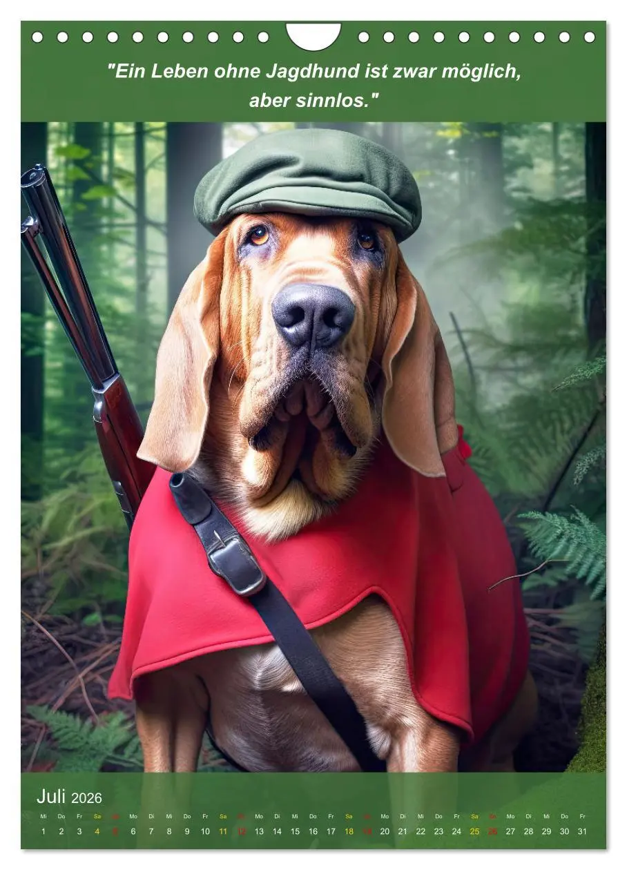 Bild: 9783516265118 | Lustige Jagdhunde mit Jägerlatein (Wandkalender 2026 DIN A4 hoch),...