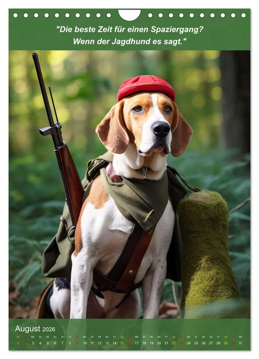 Bild: 9783516265118 | Lustige Jagdhunde mit Jägerlatein (Wandkalender 2026 DIN A4 hoch),...