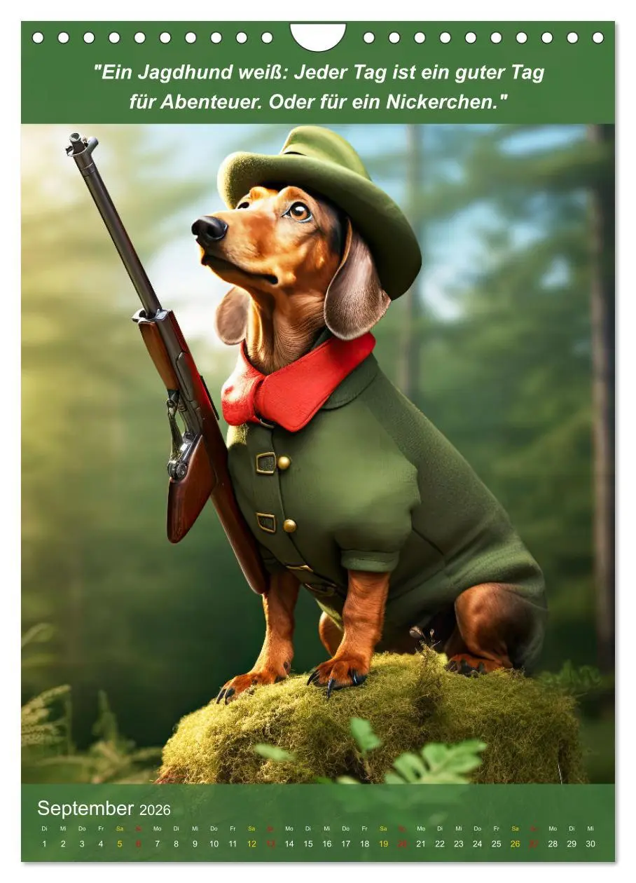 Bild: 9783516265118 | Lustige Jagdhunde mit Jägerlatein (Wandkalender 2026 DIN A4 hoch),...