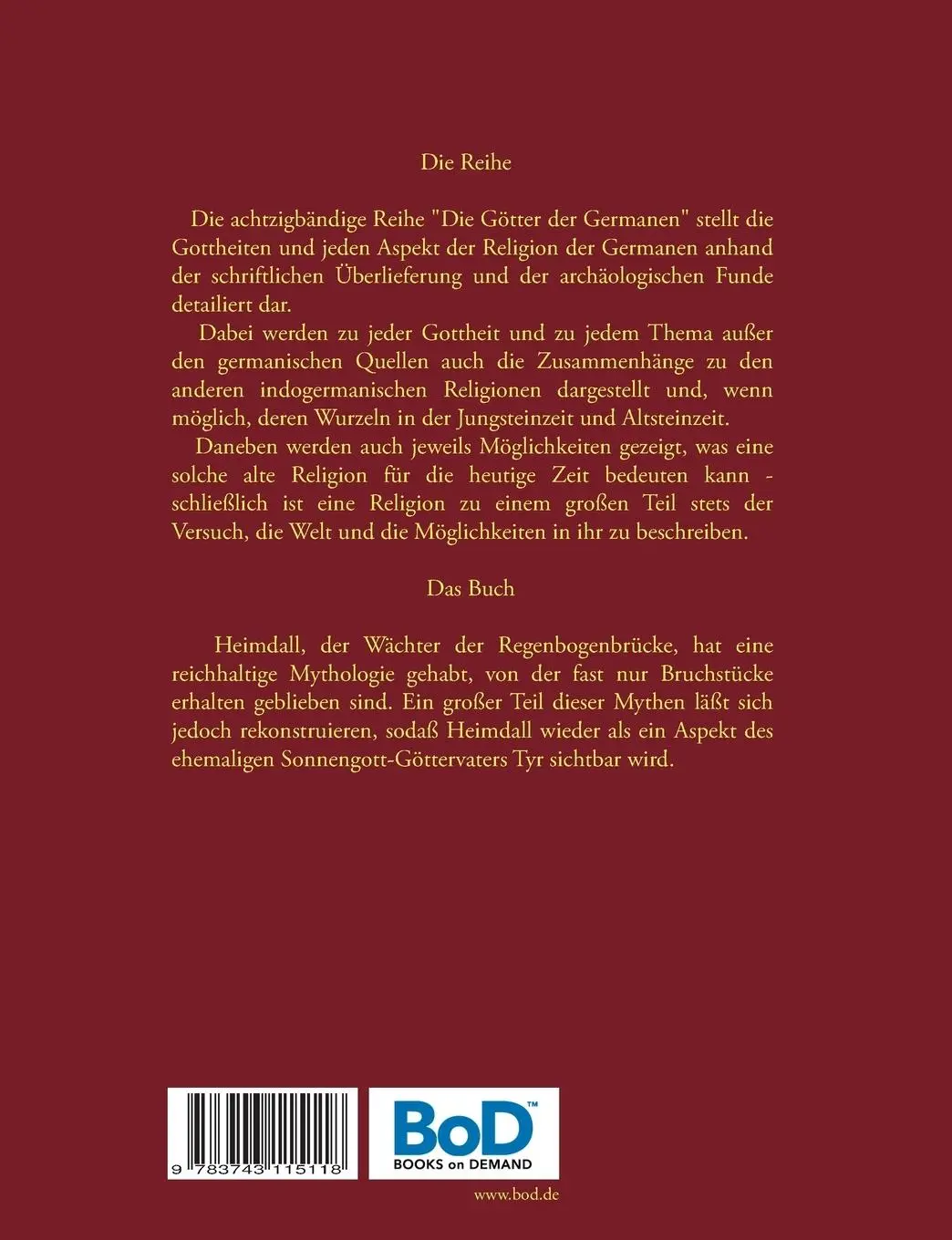Rückseite: 9783743115118 | Heimdall der Wächter der Götter | Die Götter der Germanen - Band 8
