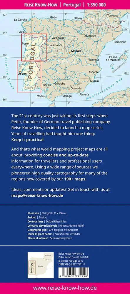 Bild: 9783831775118 | Reise Know-How Landkarte Portugal (1:350.000) | (Land-)Karte | 2 S.