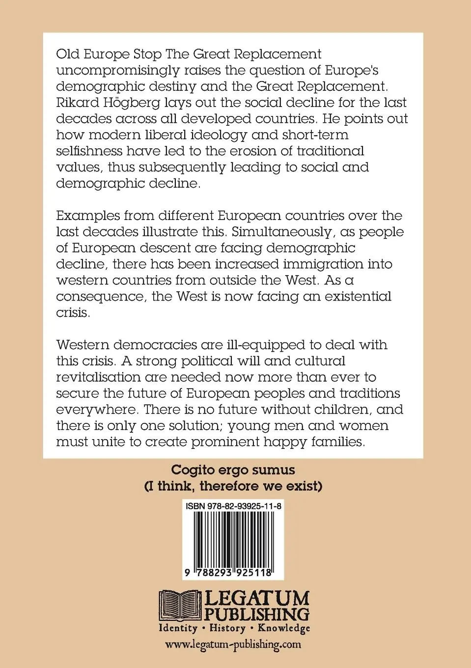 Rückseite: 9788293925118 | Old Europe Stop The Great Replacement | Rikard Högberg (u. a.) | Buch