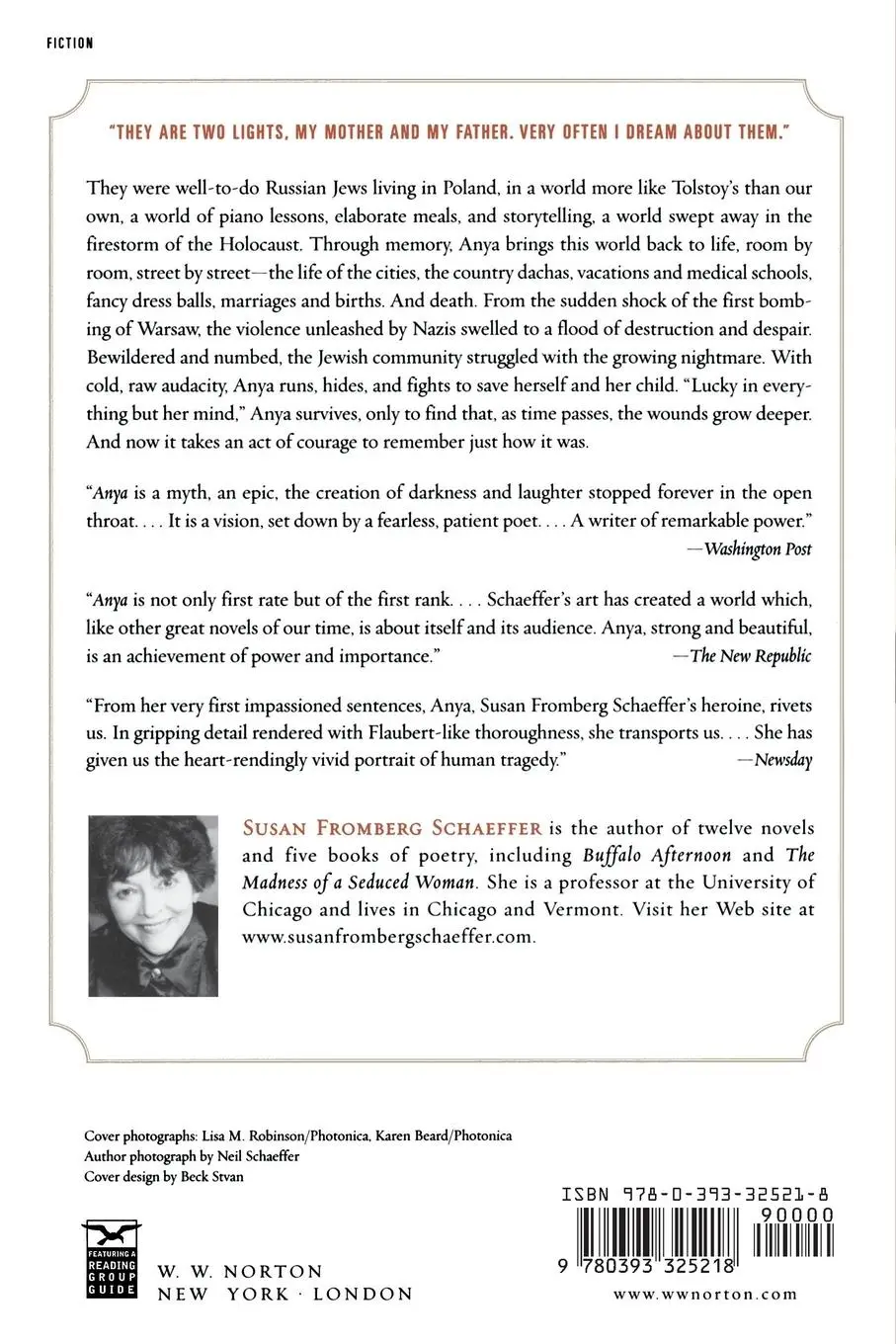 Rückseite: 9780393325218 | Anya | Susan Fromberg Schaeffer | Taschenbuch | Englisch | 2004