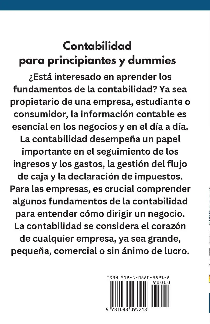 Rückseite: 9781088095218 | Contabilidad para principiantes y dummies | Giovanni Rigters | Buch