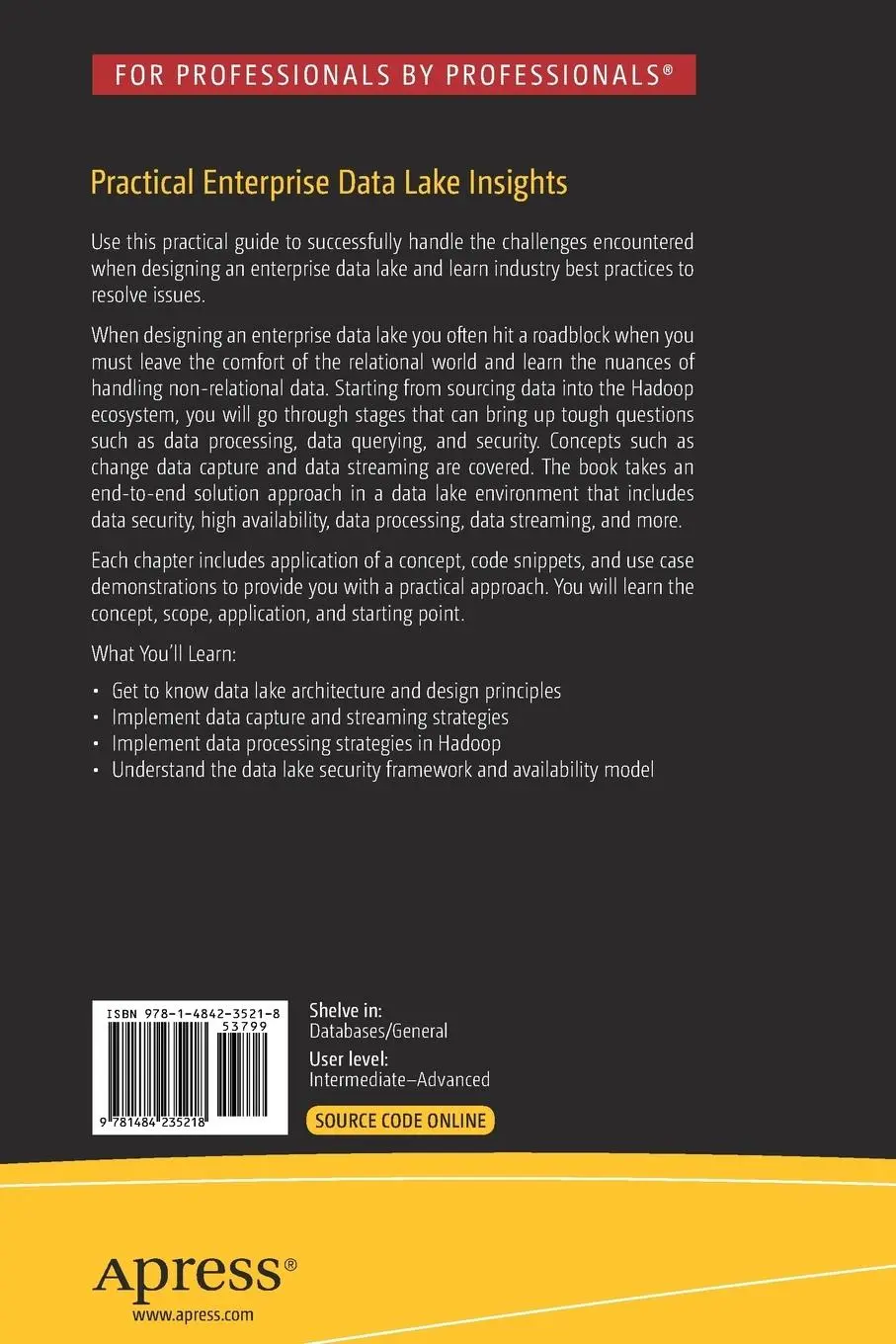 Rückseite: 9781484235218 | Practical Enterprise Data Lake Insights | Venkata Giri (u. a.) | Buch