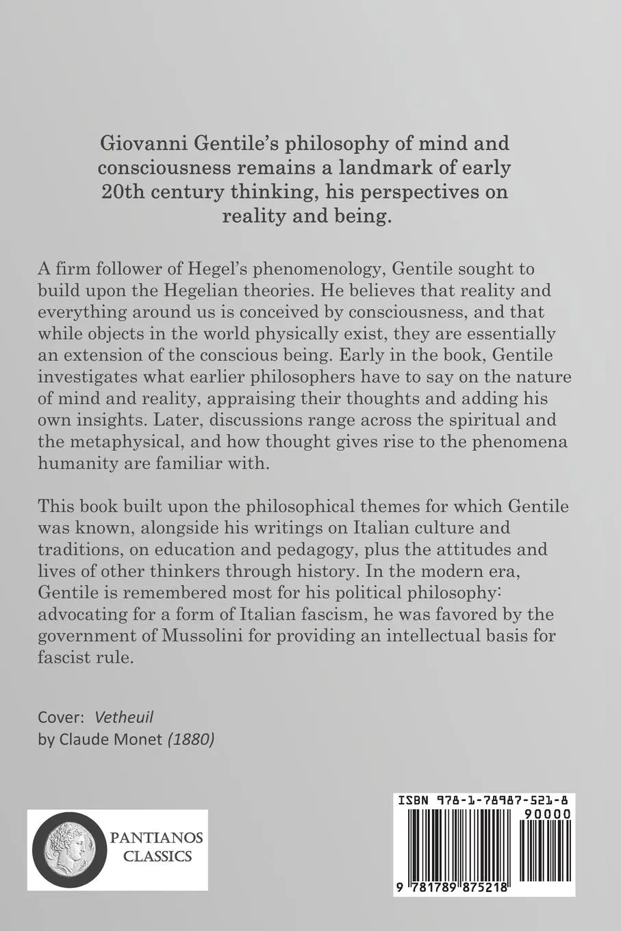 Rückseite: 9781789875218 | The Theory of Mind As Pure Act | A Spiritual Philosophy of Mind | Buch