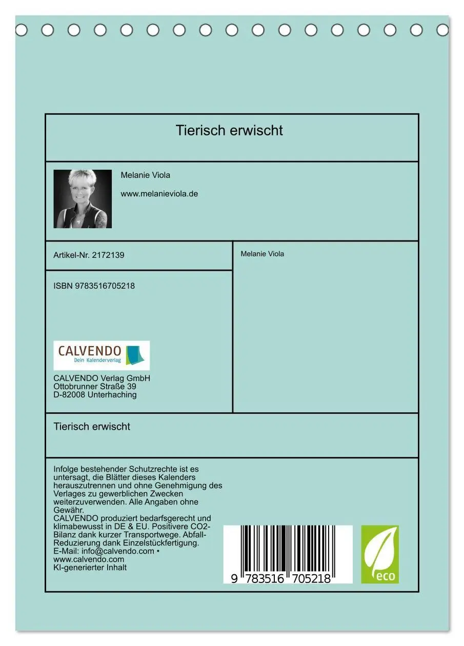 Bild: 9783516705218 | Tierisch erwischt (Tischkalender 2026 DIN A5 hoch), CALVENDO...
