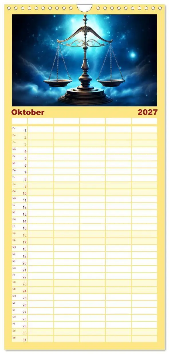 Bild: 9783594305218 | Familienplaner 2027 - Sternzeichen-Kalender - Galaktische Porträts...