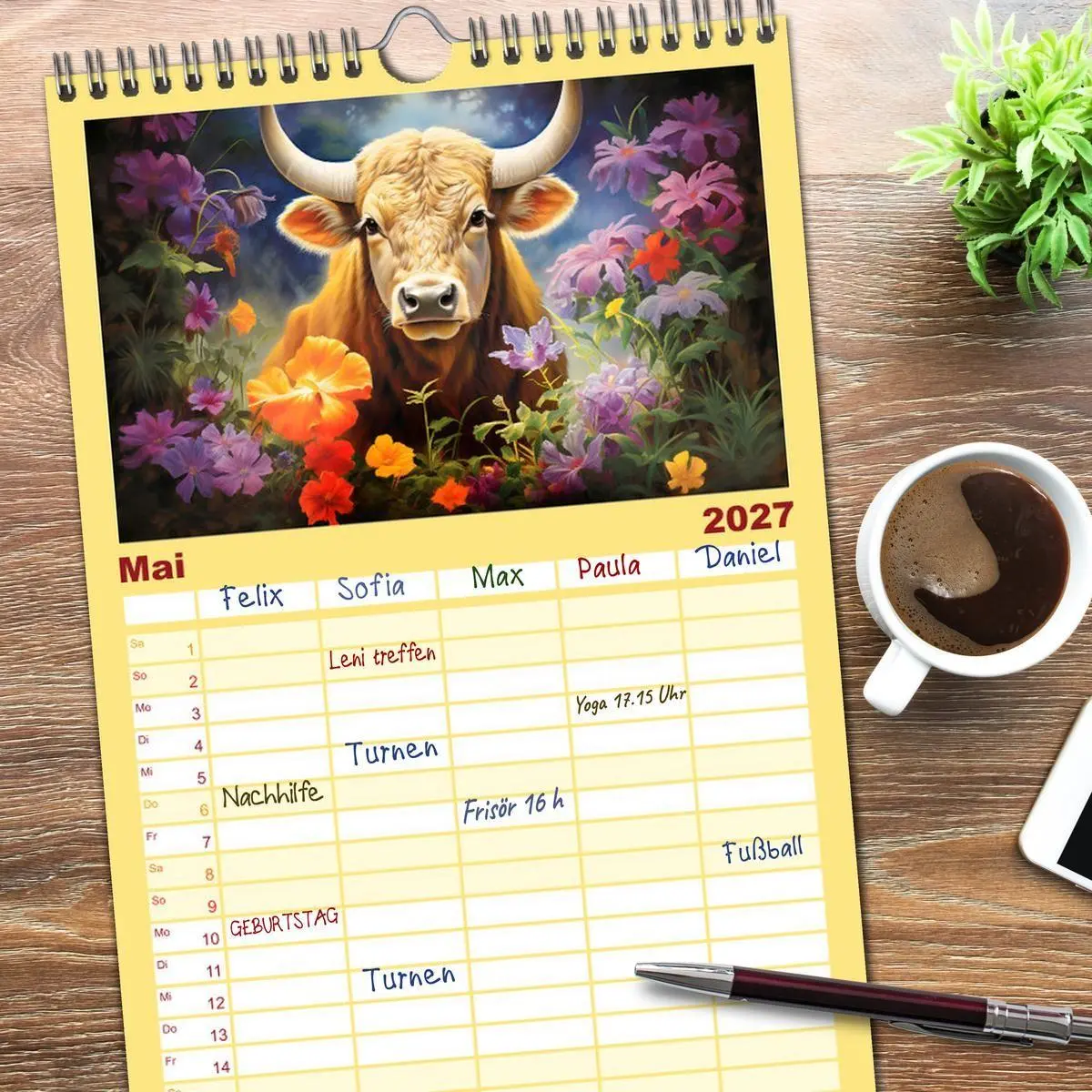Bild: 9783594305218 | Familienplaner 2027 - Sternzeichen-Kalender - Galaktische Porträts...
