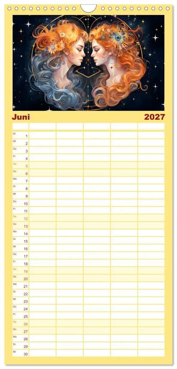 Bild: 9783594305218 | Familienplaner 2027 - Sternzeichen-Kalender - Galaktische Porträts...