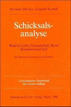 Cover: 9783796505218 | Schicksalsanalyse | Leopold Szondi | Buch | Gebunden | Deutsch | 1996