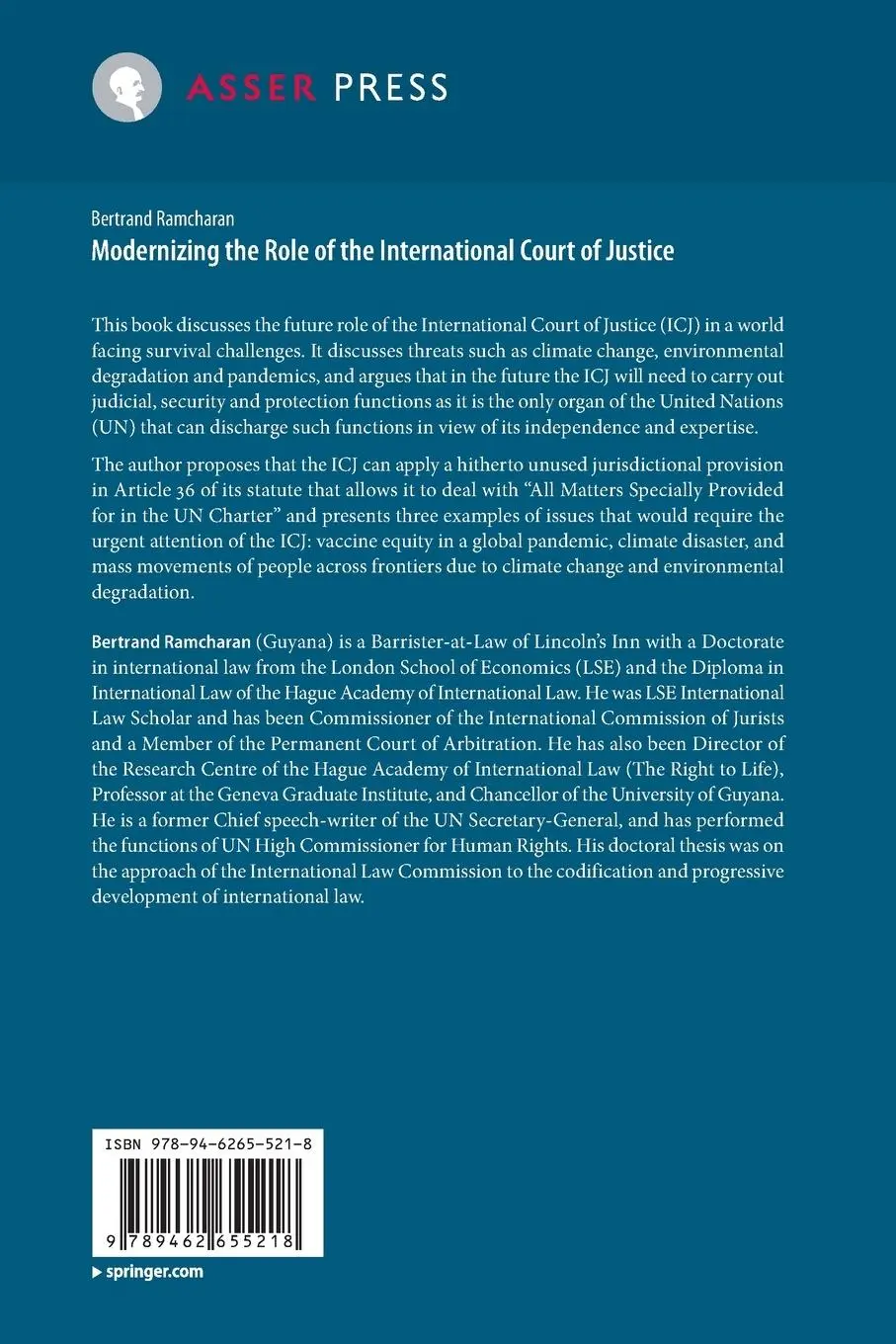 Rückseite: 9789462655218 | Modernizing the Role of the International Court of Justice | Ramcharan